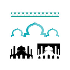 Mosque ramadhan and islamic design arabian logo