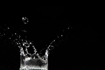splash in the dark room