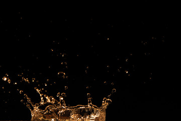 splash in the dark room