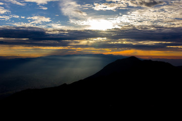 Sunset over Caracas from Naiguatá Peak