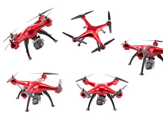 electric drone isolated on white background.