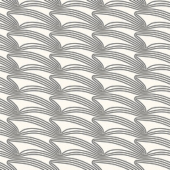 Seamless vector abstract pattern with rounded irregular compound lines, inspired by nature. Modern repeatable background in monochrome.