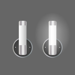Realistic wall vector lamp. Light fixture. Element for the design of houses, apartments and rooms.