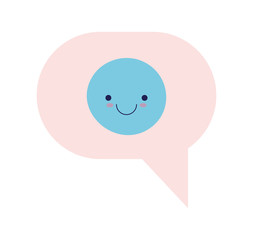 Communication bubble with happy face vector design