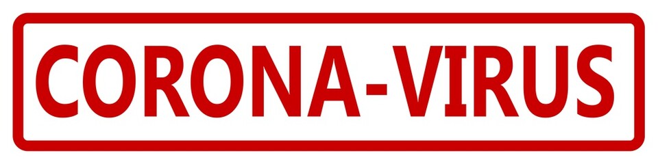 Stempel rot mit Druck CORONA-VIRUS auf weißem Hintergrund