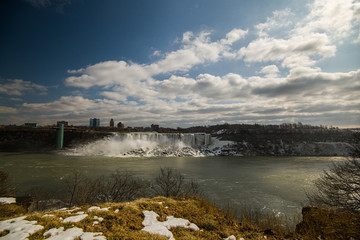 Niagara waterfall, the American fall from Canada side