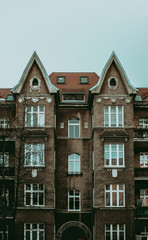 Szczecin poland march 11 old houses with vintage windows