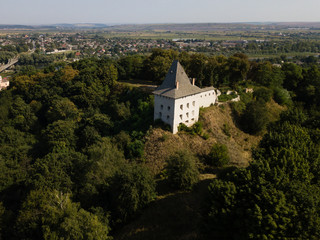 Fototapeta na wymiar Aerial view of ruined medieval Halych Castle