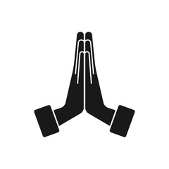 Raised hands in greeting. Vector icon on a transparent background