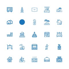 Editable 25 hotel icons for web and mobile