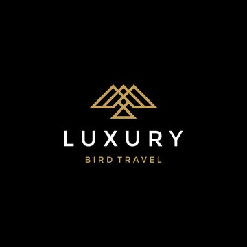 Geometric Luxury Bird Travel Logo