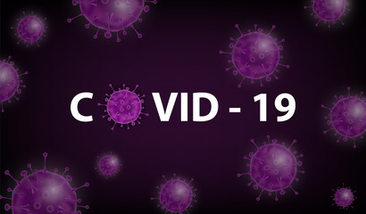 Covid-19, corona virus, microscopic virus abstract background vector illustration