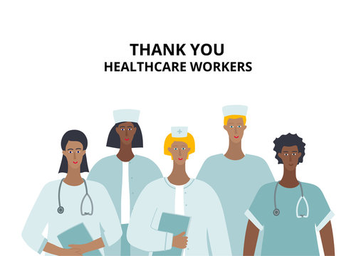 Thank you healthcare worker character illustration