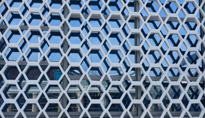 window architecture in the form of honeycombs or molecules
