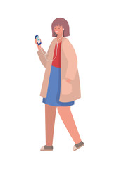 Girl with smartphone vector design