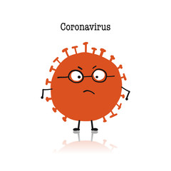 Obraz premium Coronavirus, covid-19. Cute character isolated on white