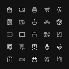 Editable 25 gift icons for web and mobile