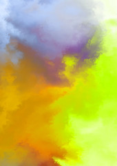 Abstract colorful watercolor on white background. Digital art painting.