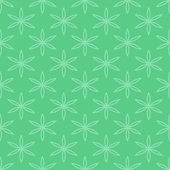 Floral vector seamless pattern in green color