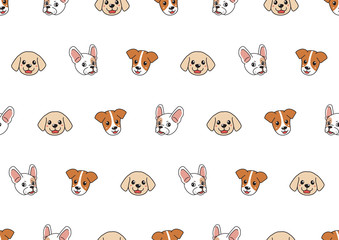 Cartoon character cute puppy dogs seamless pattern background for design.