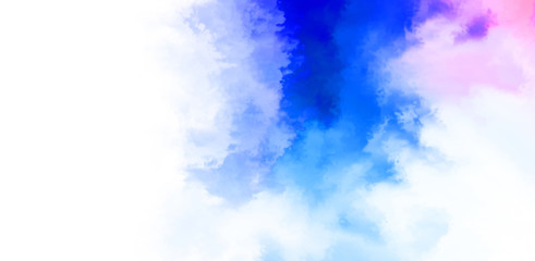 Fototapeta premium Abstract colorful watercolor on white background. Digital art painting.