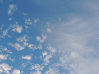 Fototapeta na wymiar Cirrus and cumulus clouds on blue sky