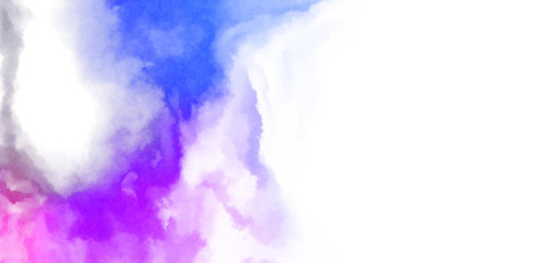 Abstract colorful watercolor on white background. Digital art painting.