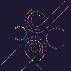 abstract polka dots background on dark