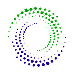 abstract concept coronavirus COVID-19 background. Yin and Yang symbol