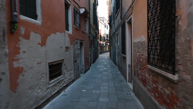 March 2020, Venice-Italy, Walking through the monuments of the ancient city of Venice at the time of the coronavirus, between closed shops and the absence of tourists