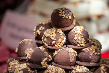 Variety of home made nougat on market