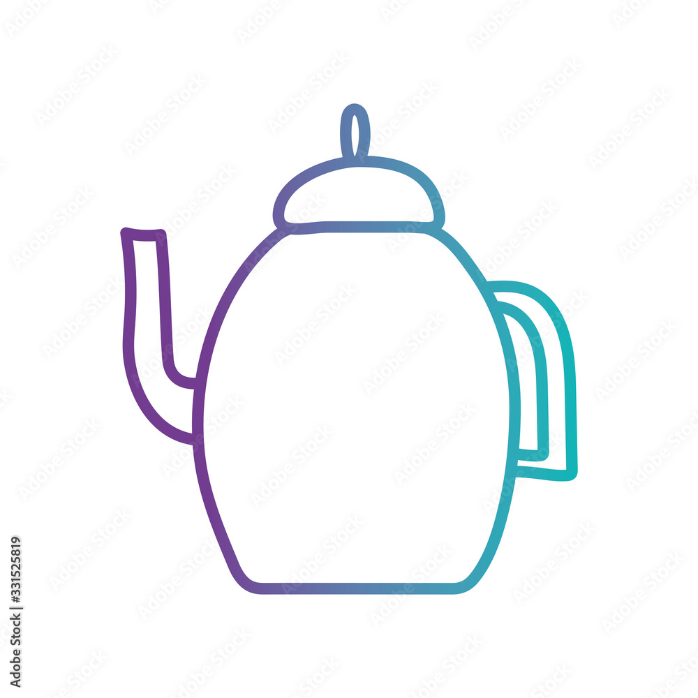 Wall mural tea or coffee kettle gradient style icon vector design