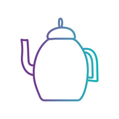tea or coffee kettle gradient style icon vector design