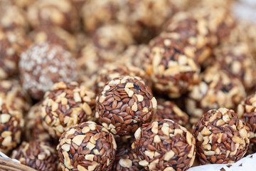 Variety of home made nougat on market