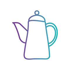tea or coffee kettle gradient style icon vector design