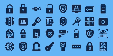 Modern Simple Set of privacy Vector filled Icons