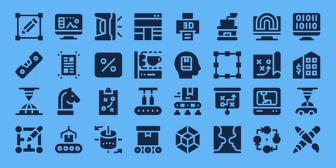 Modern Simple Set of process Vector filled Icons