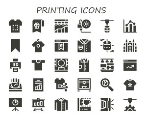 Modern Simple Set of printing Vector filled Icons