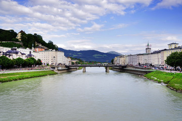 Salzach river in Salzburg, Austria, Europe