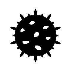 Corona virus icon isolated on white background. China pathogen respiratory infection, asian flu outbreak. Microbe, bacterium icon, virus icon in glyph style, corona virus.