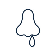 covid 19 concept of runny nose icon, line style