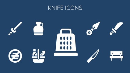 Modern Simple Set of knife Vector filled Icons