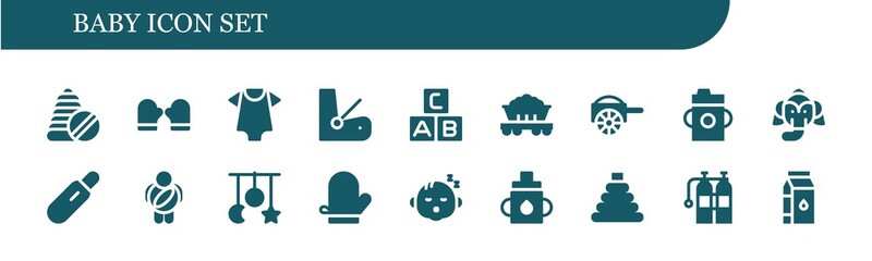 Modern Simple Set of baby Vector filled Icons