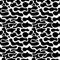 Seamless pattern with fluid abstract liquid shapes