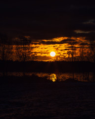 Sunset near the Finnish lake