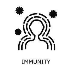 Antibacterial protection or immune system icon. Health bacteria virus protection. Healthy man reflect bacteria attack with shield. Boost Immunity with medicine concept illustration