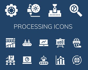 Modern Simple Set of processing Vector filled Icons