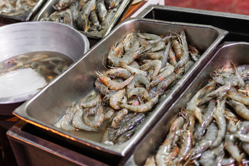 Fresh shrimp at a fish market