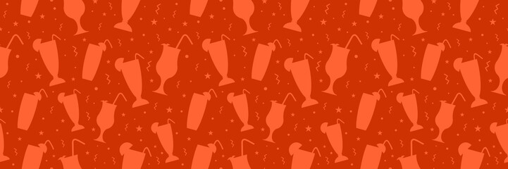 Cocktail silhouettes seamless background