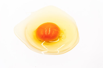Egg yolk and white on white